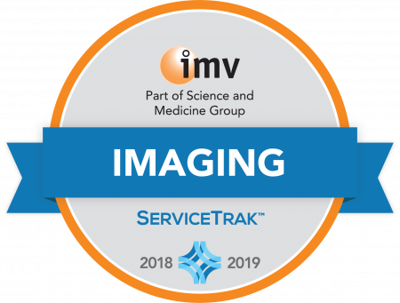 Certification icon for Philips ultrasound imaging systems award by IMV ServiceTrack™