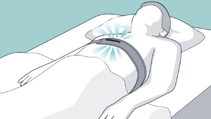 Illustration showing patient on their back wearing NightBalance