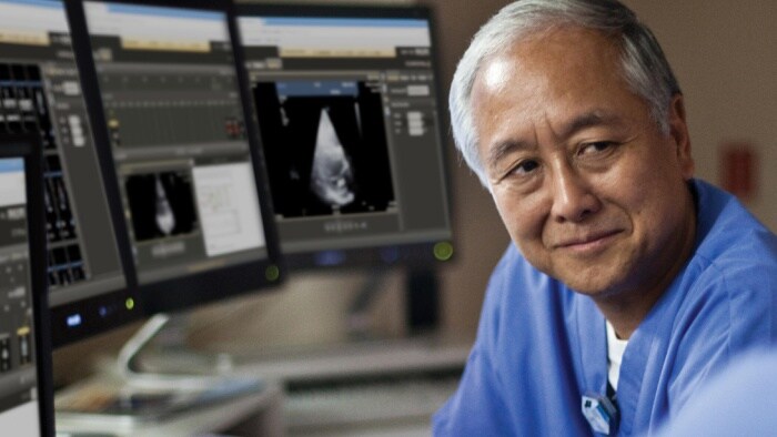 Healthcare professional smiling