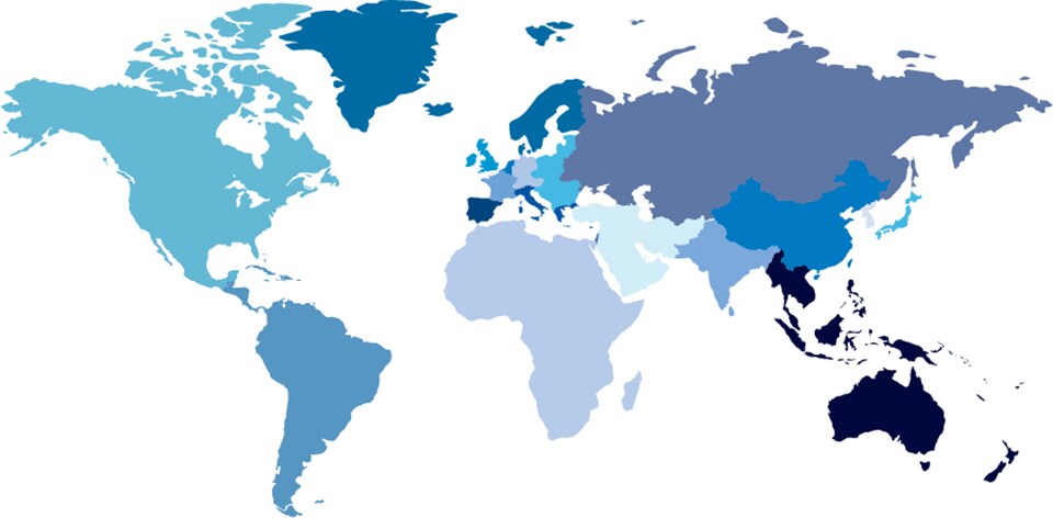 World map with icons for the clinical leaders in obstetrics also listed below