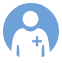 COPD care provider insight person with cross icon