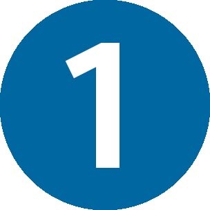 Blue #1 circle icon