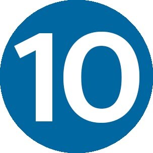 Blue #10 circle icon