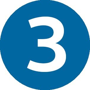 Blue #3 circle icon