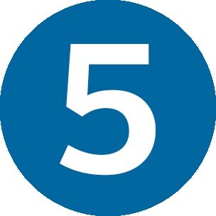 Blue #5 circle icon