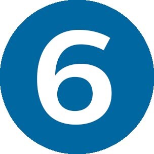 Blue #6 circle icon