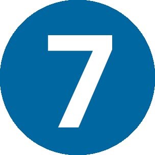 Blue #7 circle icon