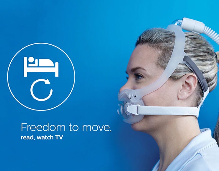 Dreamwear full face CPAP mask freedom to move