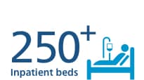 250 plus Inpatient beds