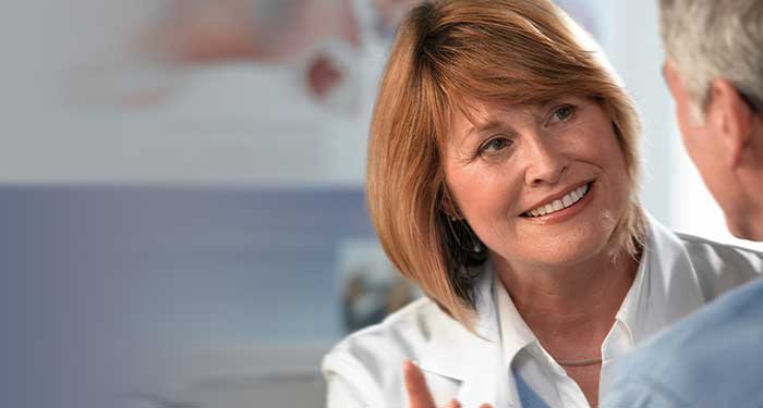 Professional with patient