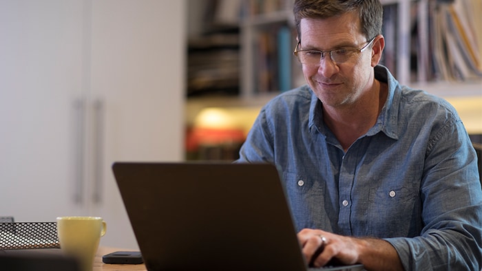 Man using laptop