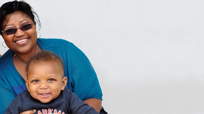 Mother with infant son photoshoot