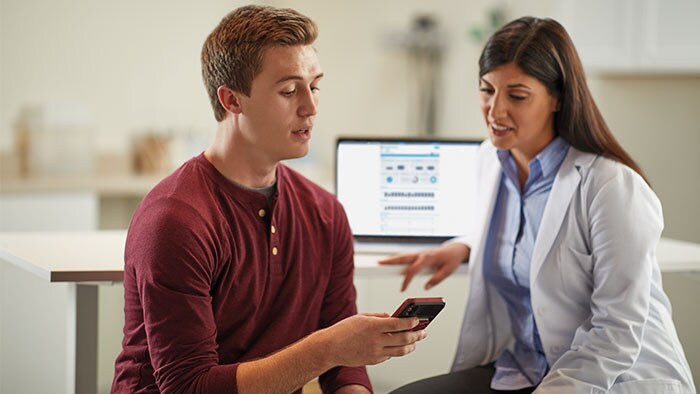 Patient and doctor discussing