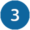 Blue number three icon