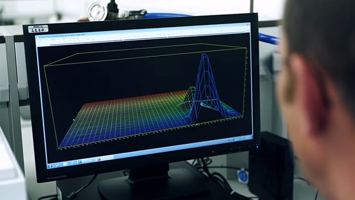 Lab professional at computer