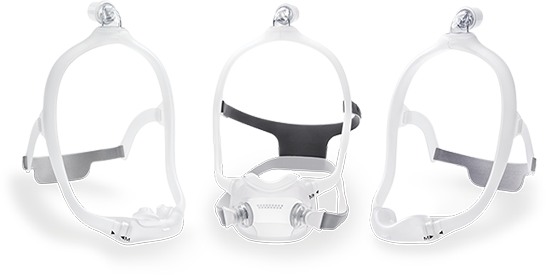 DreamWear masks shown nasal full face and silicone pillow options