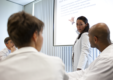 respiratory professionals discussing noninvasive positive pressure ventilation