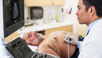 A doctor examining a patient