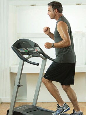 Man running on treadmill for clinical research