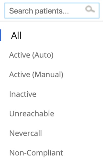 how to search patients' status