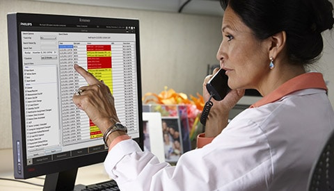a clinician monitors massive patients care data