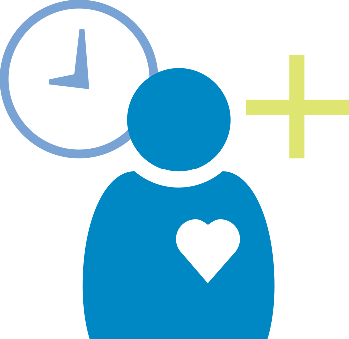 Healthy person icon with clock and health sign (Download .pdf)