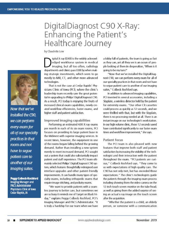 DigitalDiagnost C90, PCI print story, x-ray enhancing patients healthcare, journey (opens in a new window) download (.pdf) file