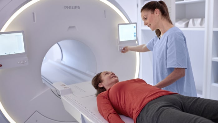 Patient on the MRI machine