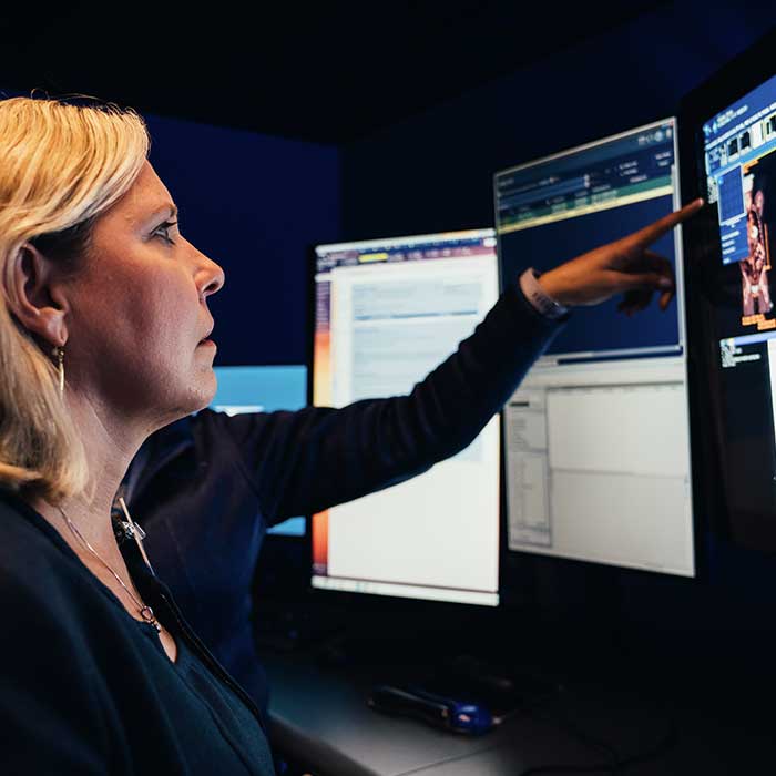 Doctor looking at images