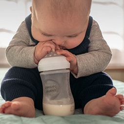 Baby with Philips Avent Natural bottle