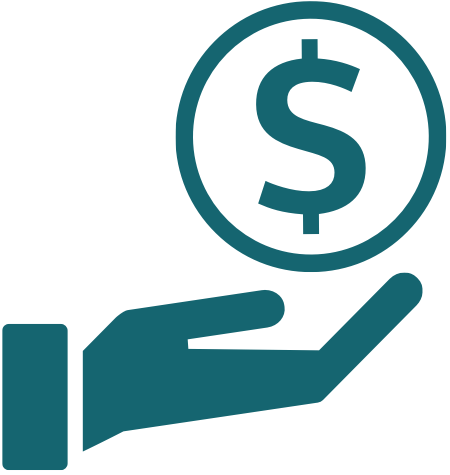 money with hand icon