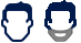 Icône visage, barbe et corps