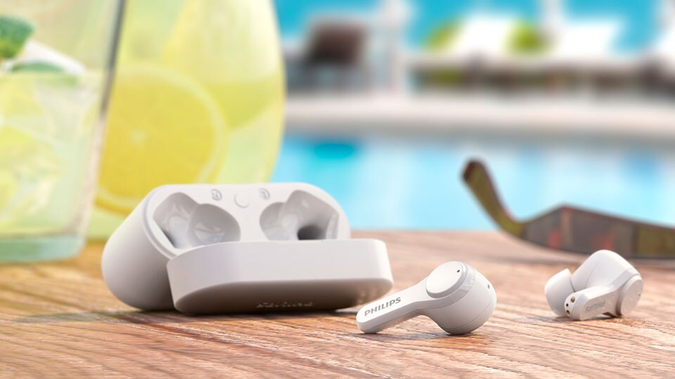 Philips Audio T3217 - Auriculares inalámbricos verdaderos con cancelación  de ruido ambiental de doble micrófono para llamadas claras y resistencia al