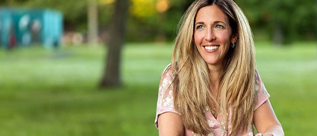 Eileen Bressler sitting outside