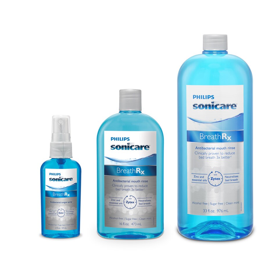 Three bottles of Philips Sonicare BreathRx