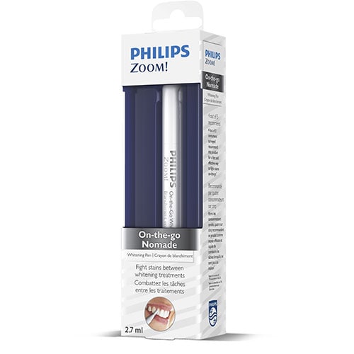 A box holding a single Philips Zoom! whitening pen