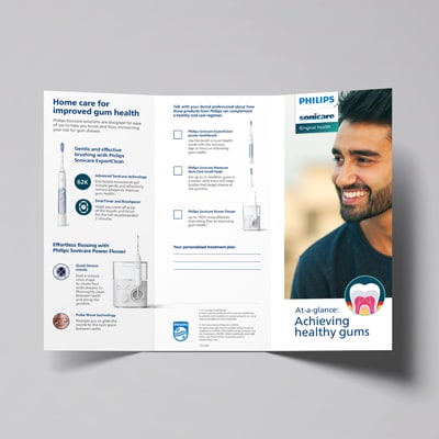 An open brochure about gingivitis