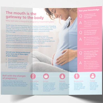 A preview of a brochure about oral health during pregnancy.