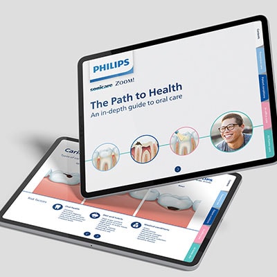 Digital Path to Health chairside guide displayed on a pair of tablets.