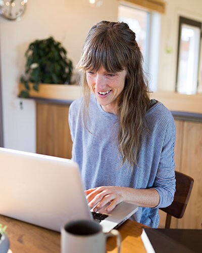 woman on computer