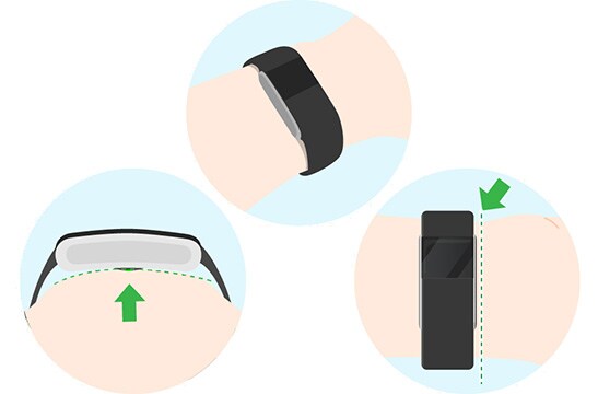 How should I place Philips health band on my wrist?