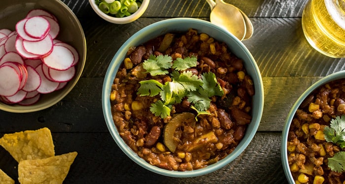 Spicy Vegan Farro Chili