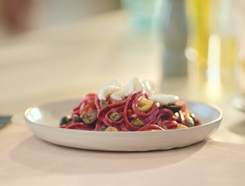 Beetroot fettuccini video mobile