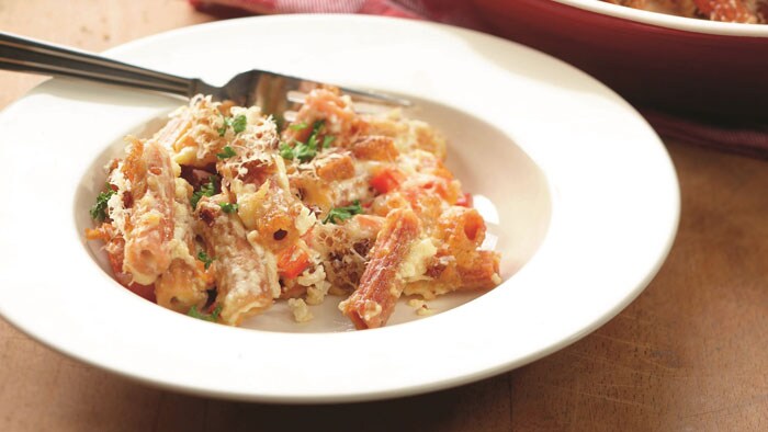 Carrot Penne Pasta with Tomato Cream Sauce