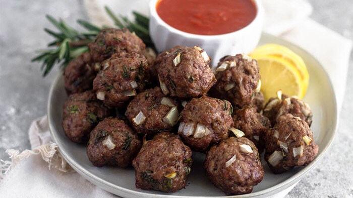 Easy Holiday Rosemary Lamb Meatballs