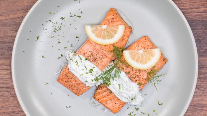 Salmon with Dill Sauce