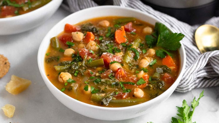 Vegan Chickpea Minestrone Soup