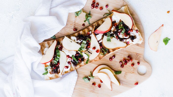 Pear and Pomegranate Flatbread