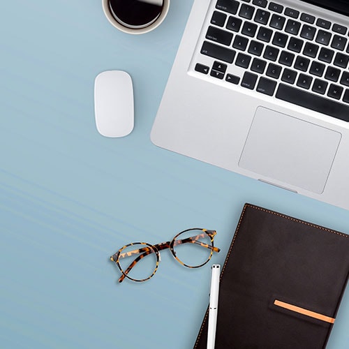 Clinical studies arranged on a desk