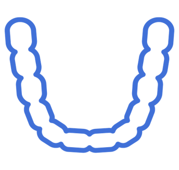 An outline of a patient's teeth whitening tray